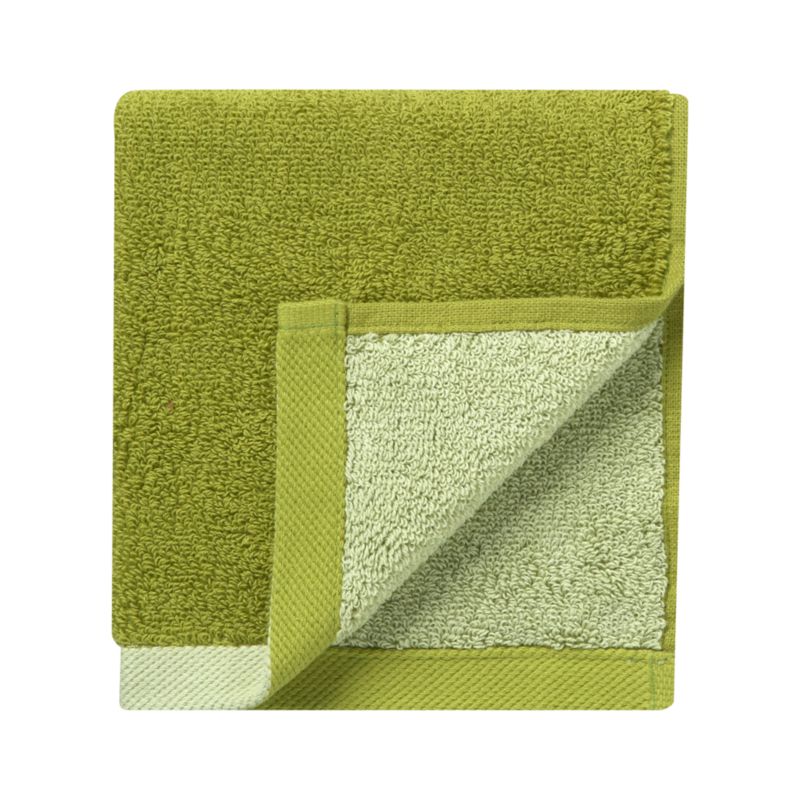 Reversible Green Washcloth. 13" sq.