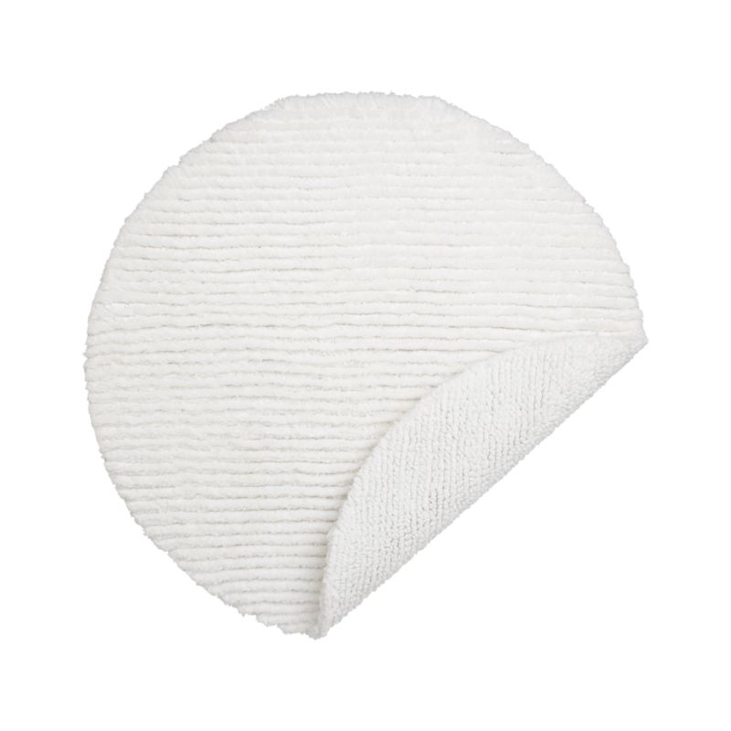 Reversible White Round Bath Rug