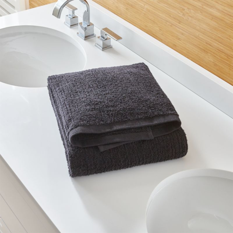 Ribbed Black Bath Towel Crate and Barrel