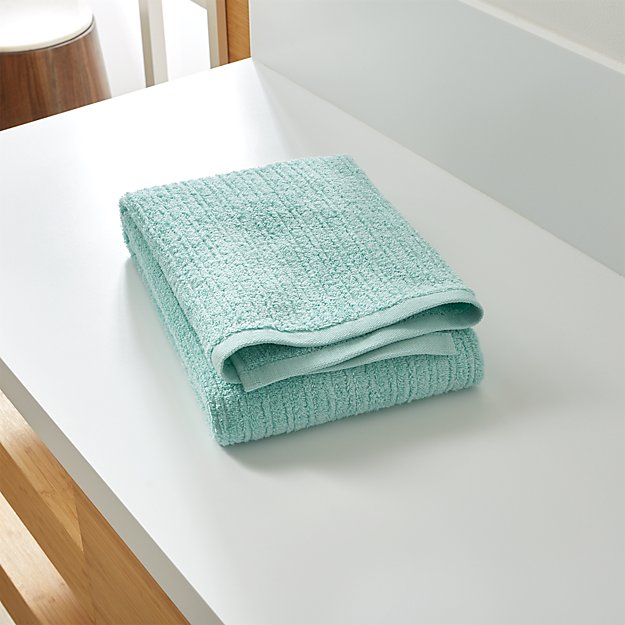 Ribbed Seafoam Bath Towel Crate and Barrel