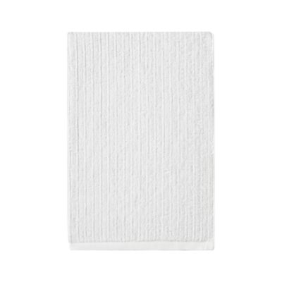 Ribbed White Bath Towel