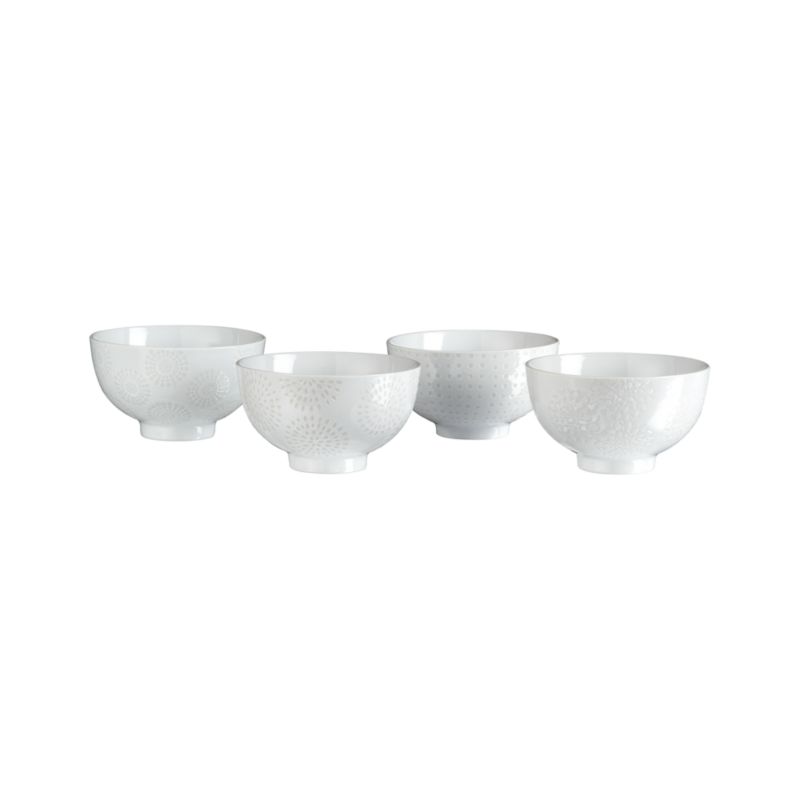 Set of 4 Porcelain 4.25" Rice Bowls