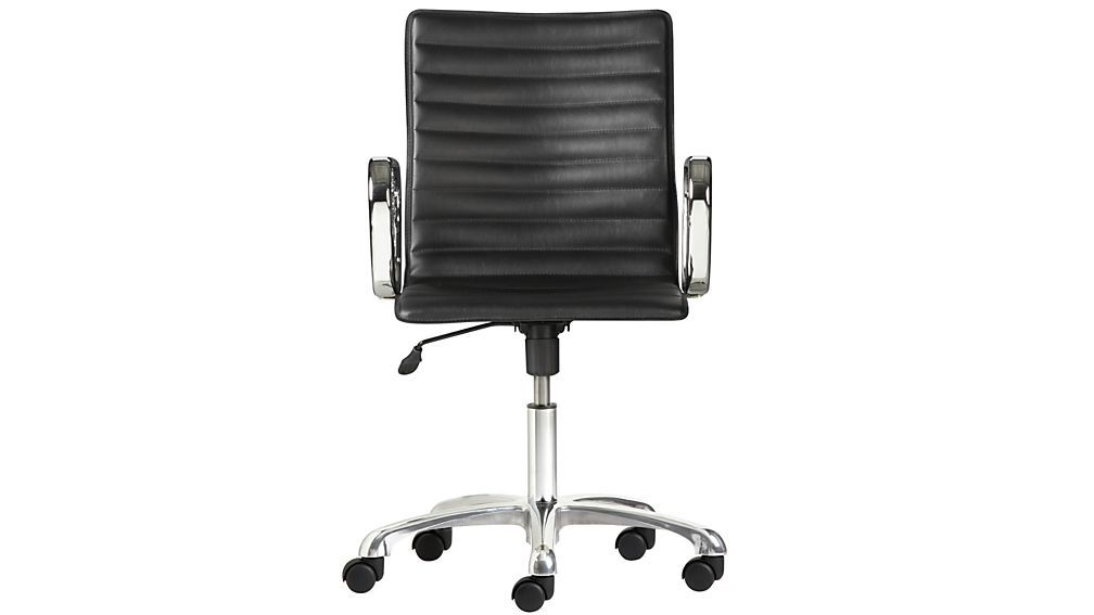Ripple Black Leather Office Chair Crate and Barrel