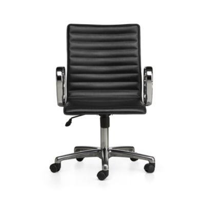 Ripple Black Leather Office Chair