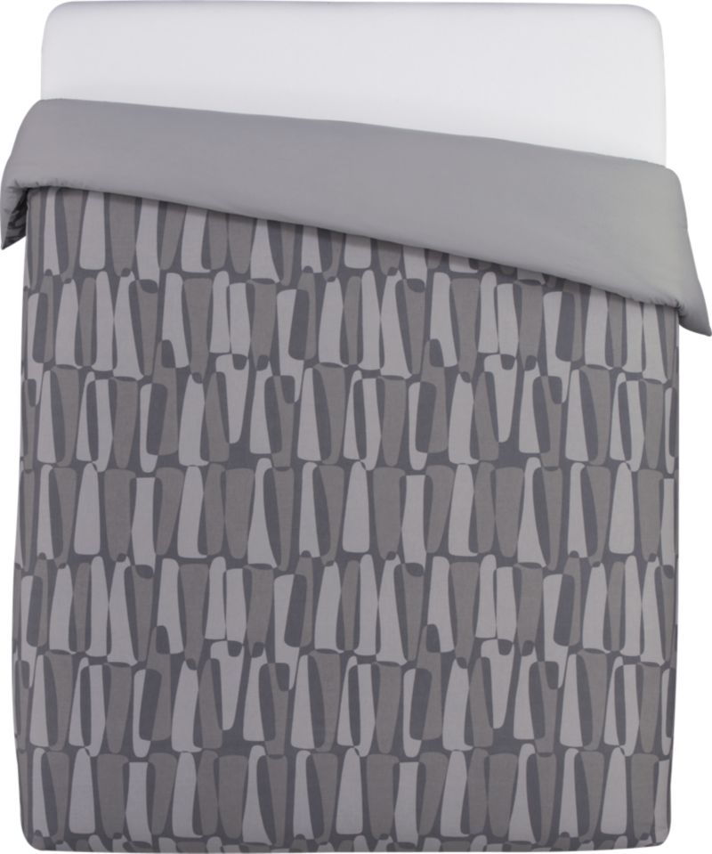 Rocco Grey Full/Queen Duvet Cover