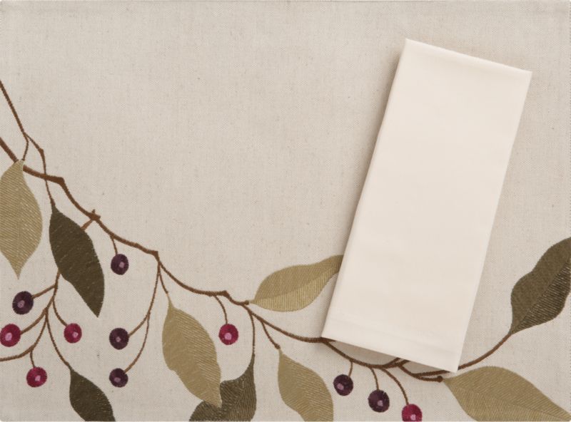 Rona Sage Placemat and Cotton Cream Napkin
