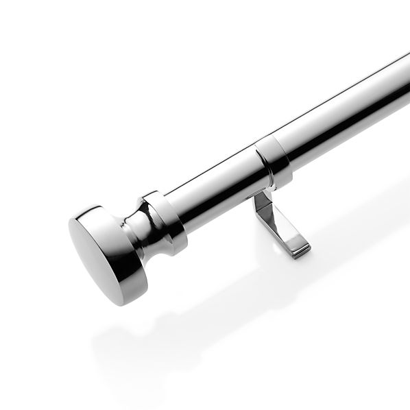 Rorke Nickel 1.25"dia.x48"–88" Curtain Rod Set