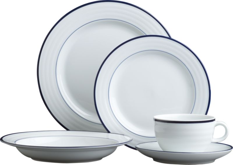 Roulette Blue Band 5 Piece Placesetting