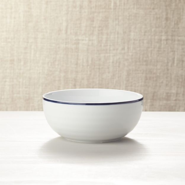 Roulette Blue Band Bowl + Reviews Crate and Barrel