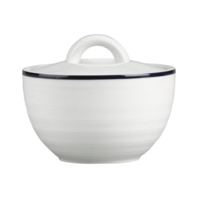 Roulette Blue Band Sugar Bowl with Lid