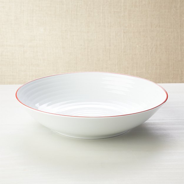 Roulette Red Band Serving Bowl Crate and Barrel