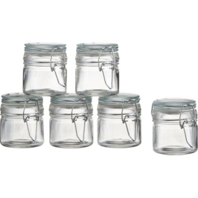 Set of 6 Mini Spice Jars with Clamps
