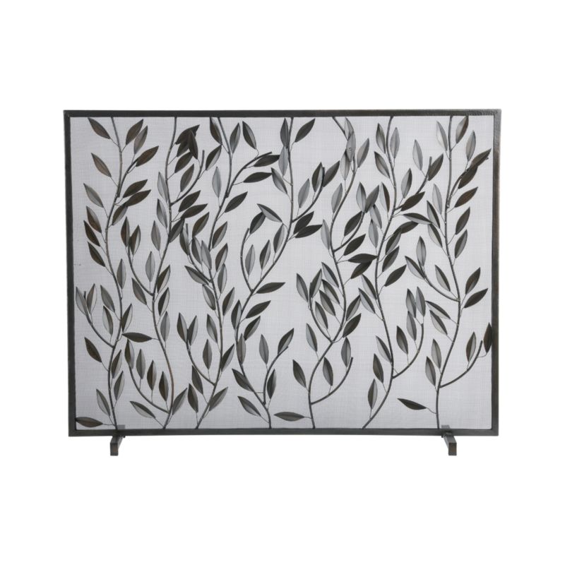 Rustic Botanical Fireplace Screen