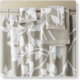 Marimekko® Madison Taupe Bath Towels and Shower Curtain