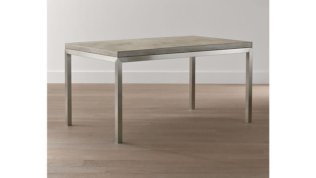 Concrete Top/ Stainless Steel Base 48x28 Parsons High Dining Table