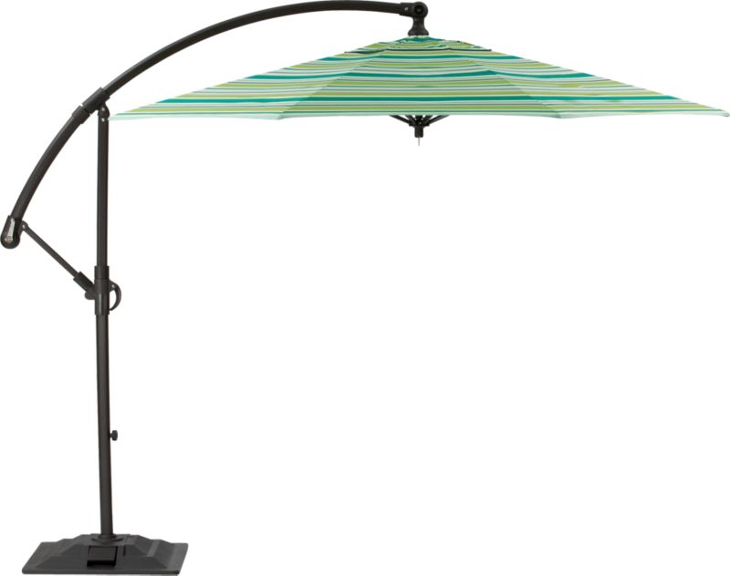 10' Round Sunbrella® Sanibel Stripe Free-Arm Umbrella with Base