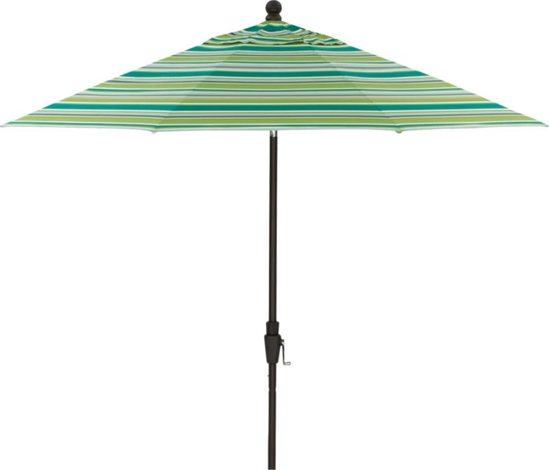 9' Round Sunbrella® Sanibel Stripe Umbrella with Bronze Frame