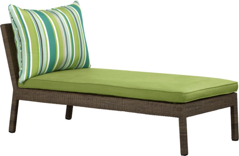 Sanibel Chaise Lounge with Sunbrella® Kiwi Seat Cushion and Sunbrella® Sanibel Stripe Back Pillow