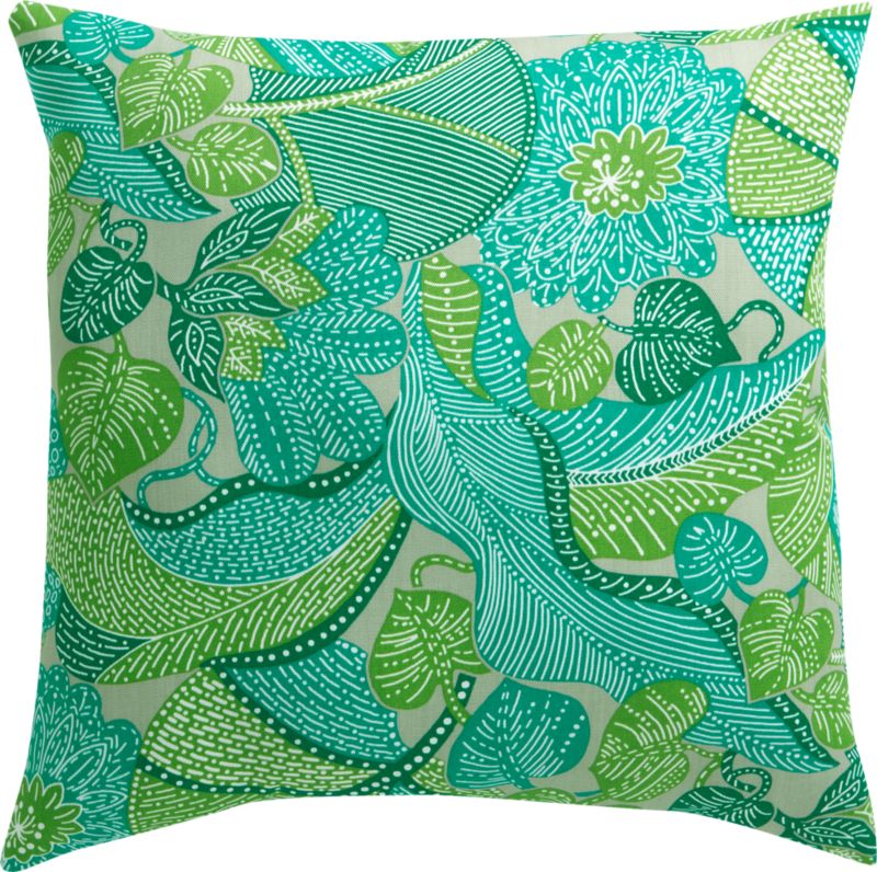 Batik Leaves 20" Sq. Outdoor Pillow