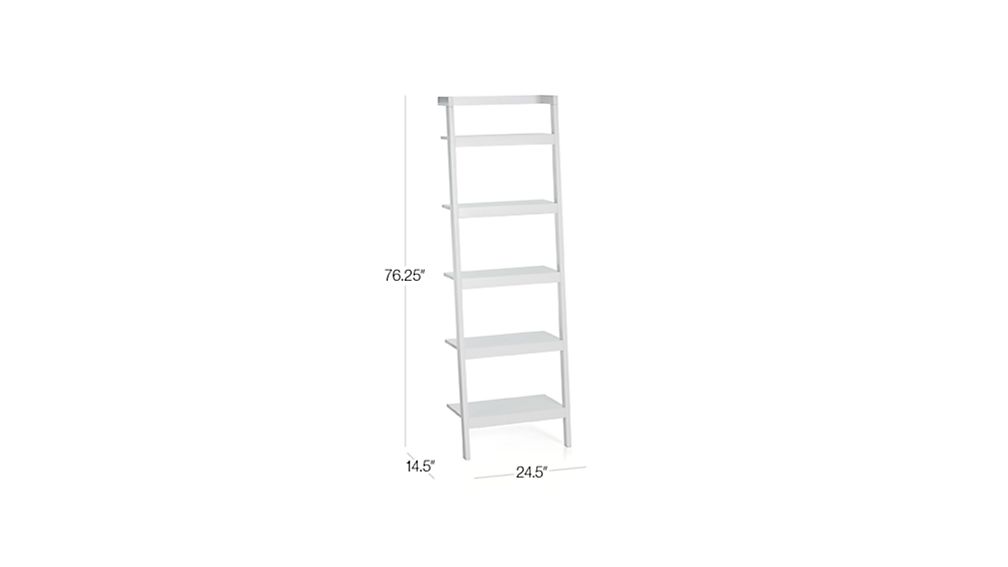 Sawyer White Leaning 24.5" Bookcase Crate and Barrel