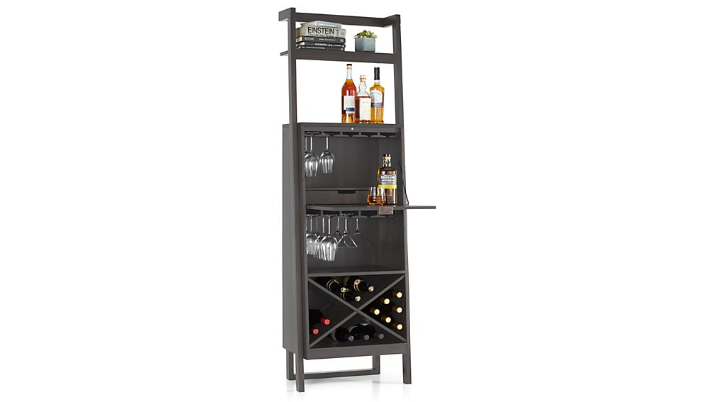 Sawyer Grey Leaning Wine Bar Crate and Barrel