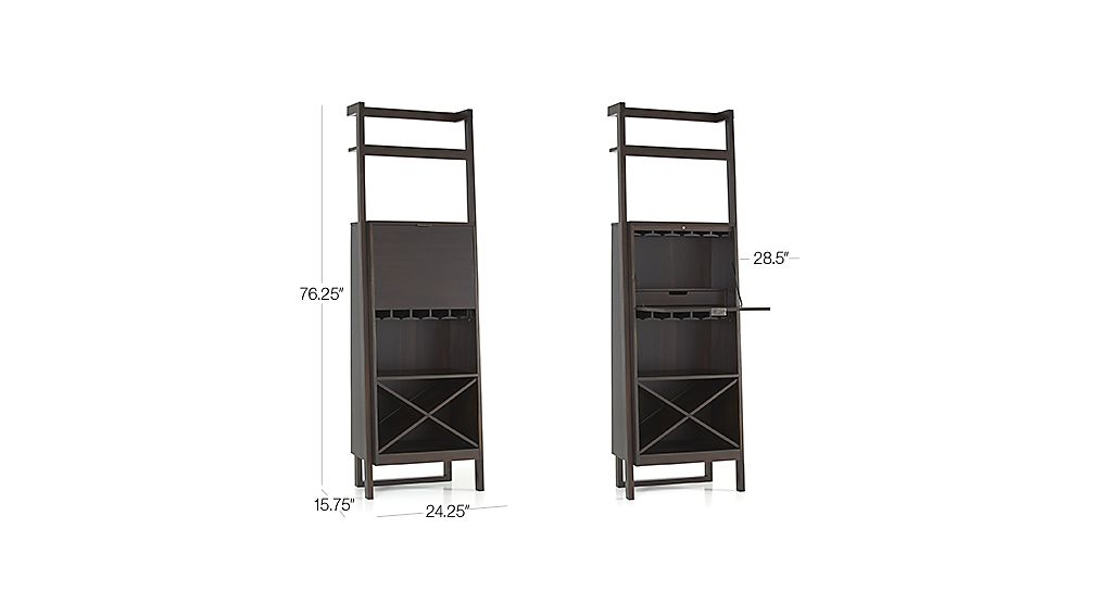 Sawyer Mocha Leaning Wine Bar Crate and Barrel