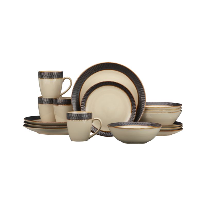 16-Piece Set: four four-piece place settings.