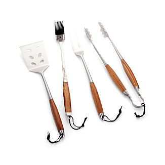 Schmidt Brothers ® 4-Piece Bonded Teak Barbecue Tool Set