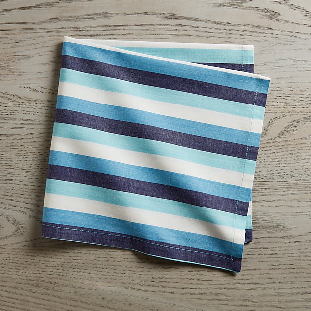 Seaside Blue Striped Dinner Napkin Crate and Barrel