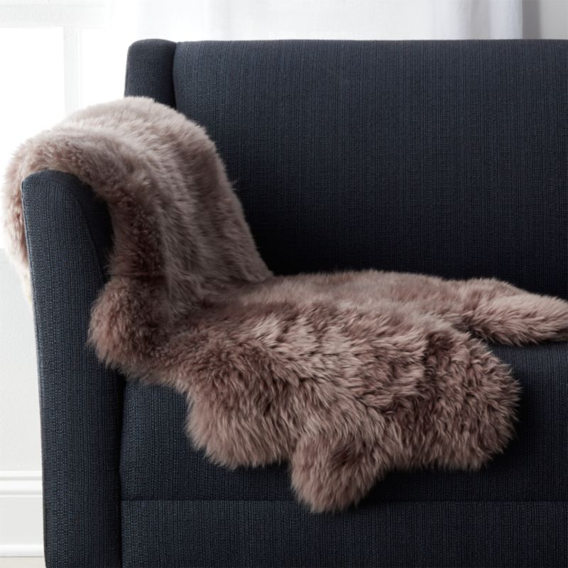 Sheepskin Taupe 21"x37" Throw/Rug Crate and Barrel