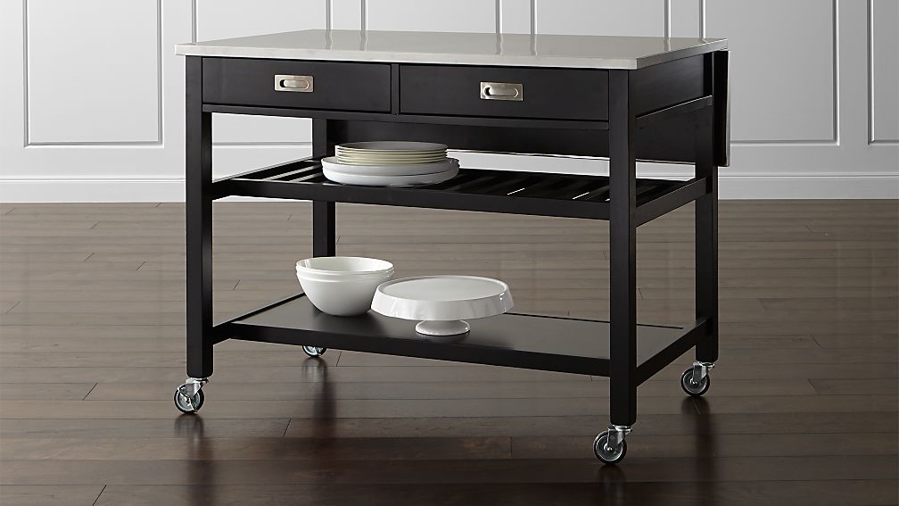 Sheridan Black Kitchen Island Crate and Barrel