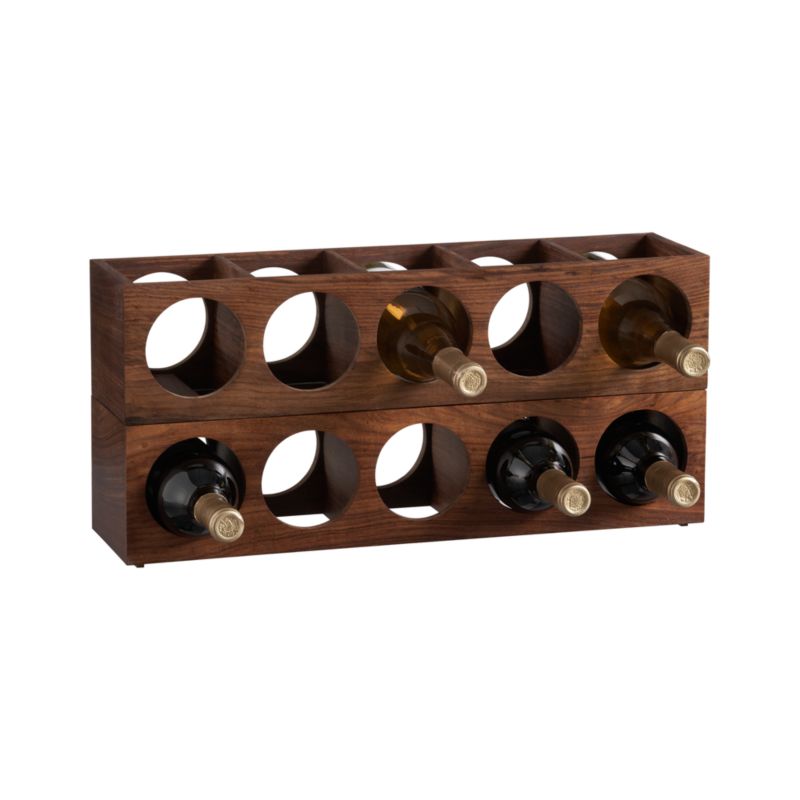 Set of two Shesham wine racks. 20.75"Wx5.25"Dx4.75"H