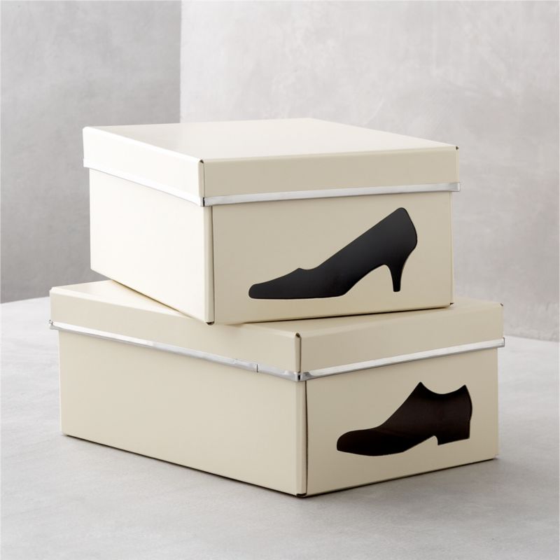 Bigso&reg; Ivory Shoe Box with Icon - Bigso&reg;...