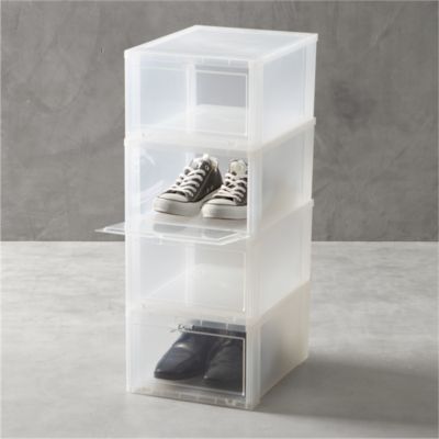 Set of 4 Large Clear Shoe Boxes
