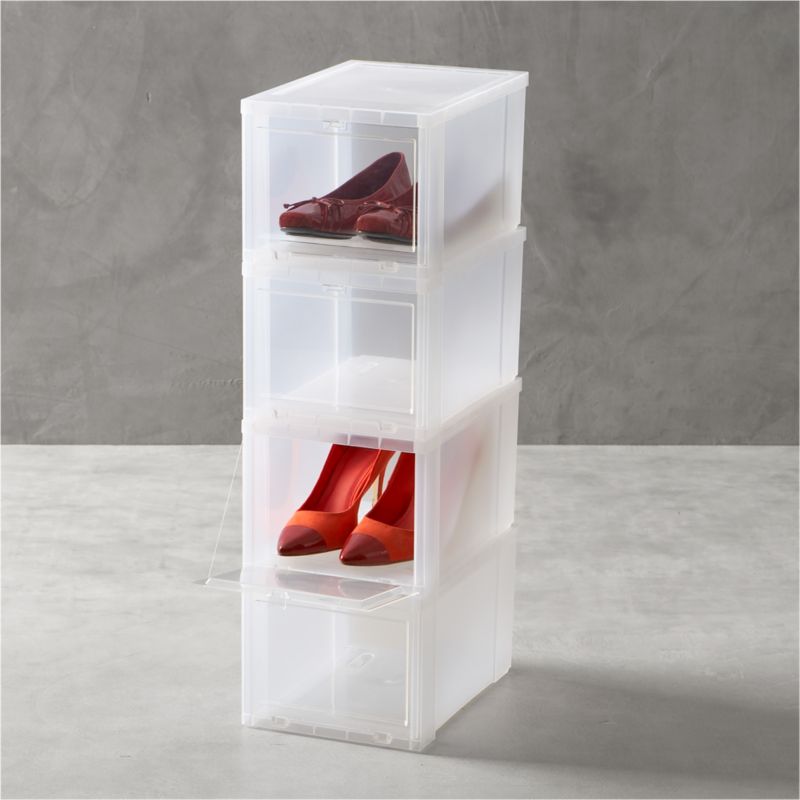 Small Clear Shoe Boxes Set of Four - Set of...