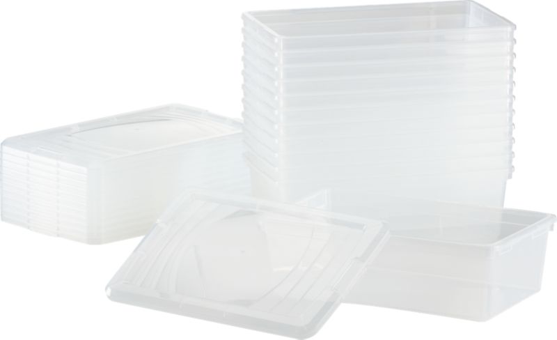 Set of 12 shoe boxes with lids. 8.06"Wx13.56"Dx4.31"H
