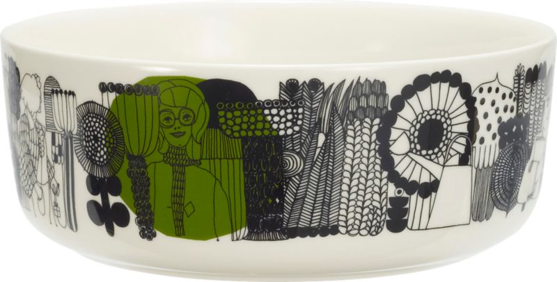 Marimekko Siirtolapuutarha Black and White 8" Bowl