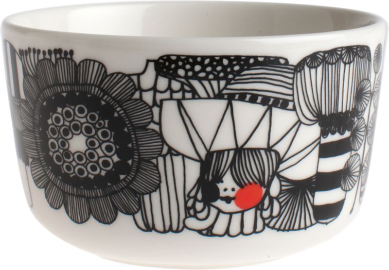 Marimekko Siirtolapuutarha Black and White 3.75" Bowl
