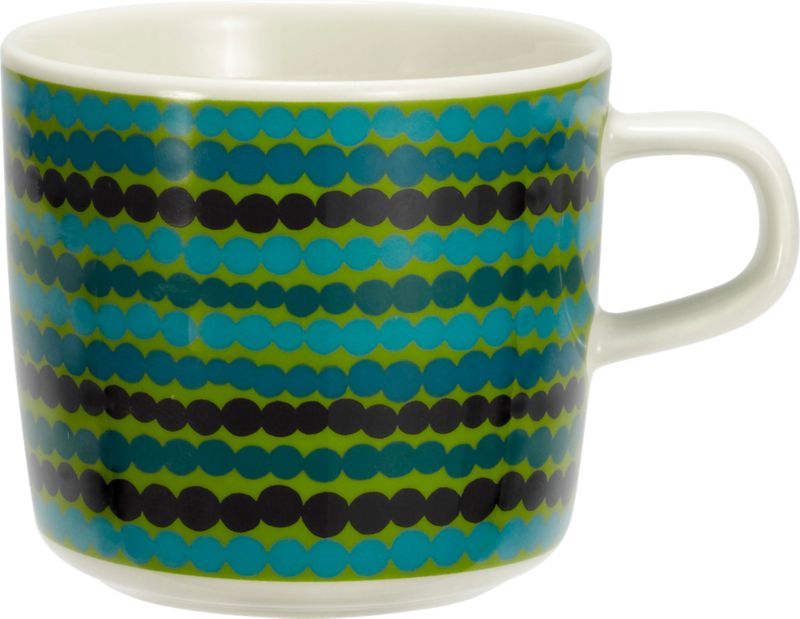 Marimekko Siirtolapuutarha Räsymatto Green and Black Cup