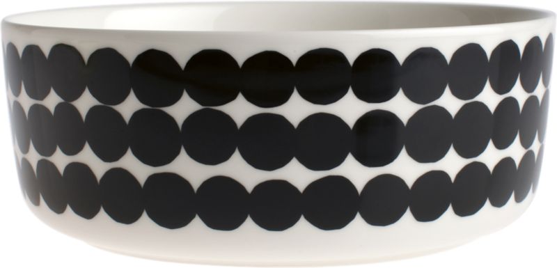 Marimekko Siirtolapuutarha Räsymatto Black and White 8" Bowl