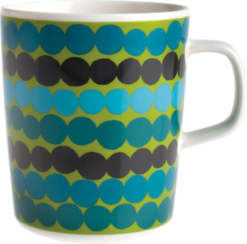 Marimekko Siirtolapuutarha Räsymatto Green and Black Mug