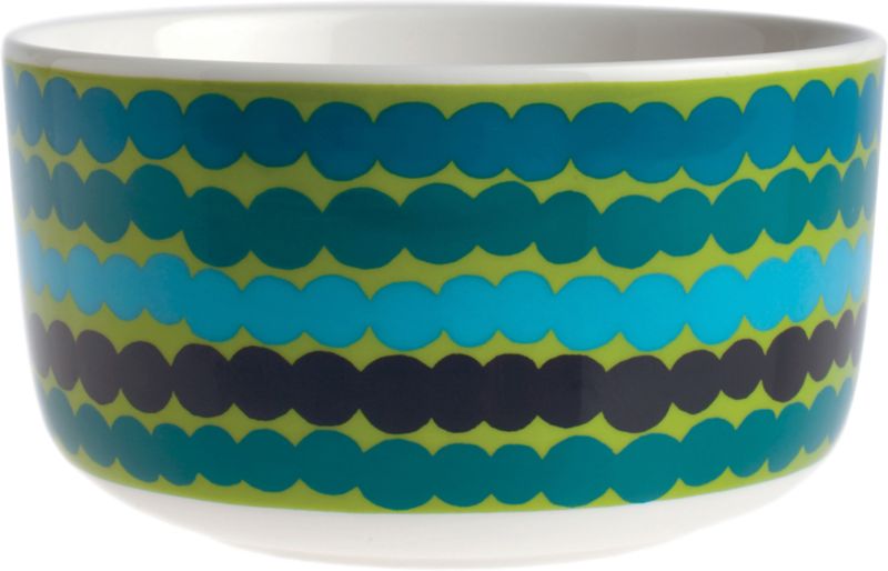 Marimekko Siirtolapuutarha Räsymatto Green and Black 5" Bowl