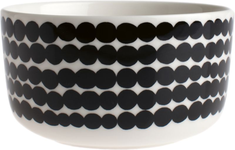 Marimekko Siirtolapuutarha Räsymatto Black and White 5" Bowl