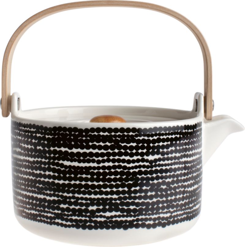 Marimekko Siirtolapuutarha Räsymatto Black and White Teapot
