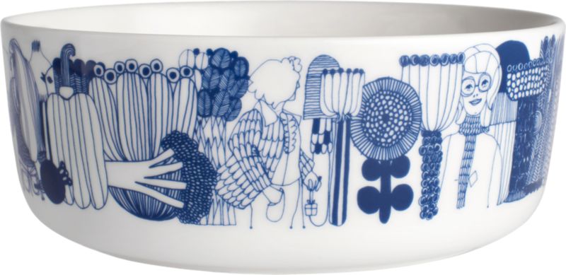 Marimekko Siirtolapuutarha Blue and White 8" Bowl