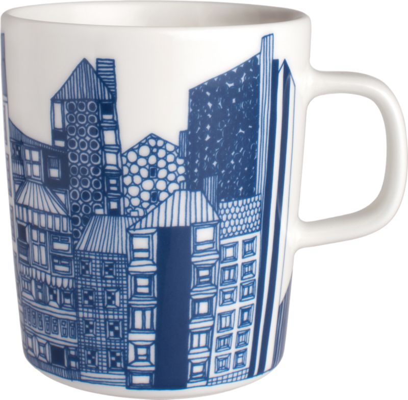 Marimekko Siirtolapuutarha Blue and White Mug