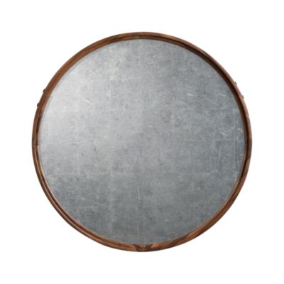 Silver Leaf Mirror with Wood Frame
