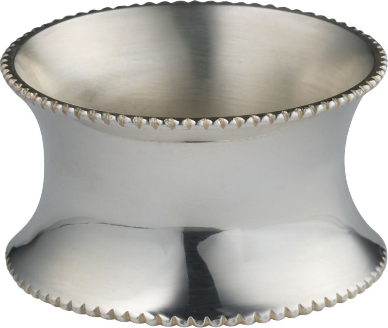 Beaded Rim Napkin Ring Silver