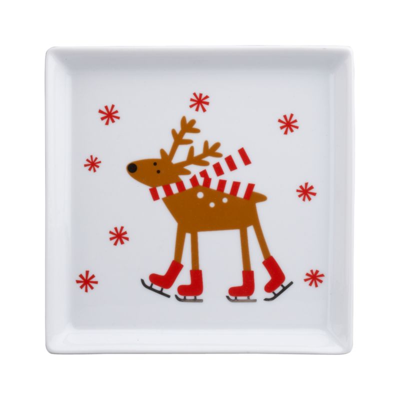 Skating Reindeer Plate