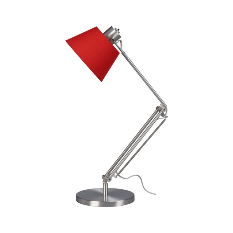 Slim Desk Lamp with Red Shade